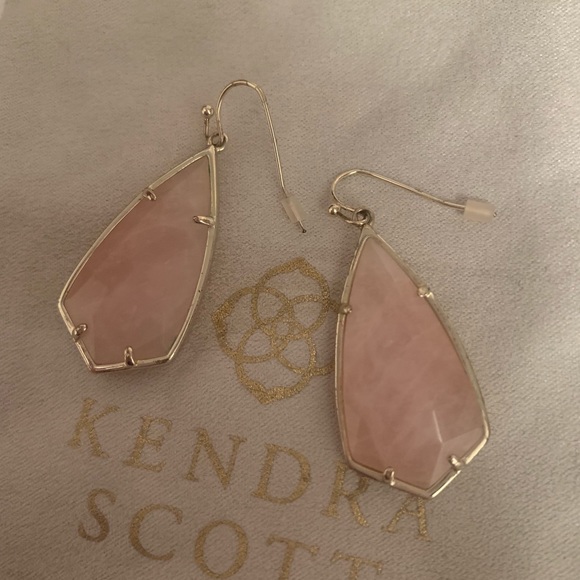 Kendra Scott faceted Elle drop earrings - light pink/rose and gold - Picture 3 of 3